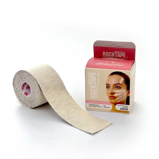 Кінезіо тейп для обличчя RockTape Beauty Hemp 5см х 5м